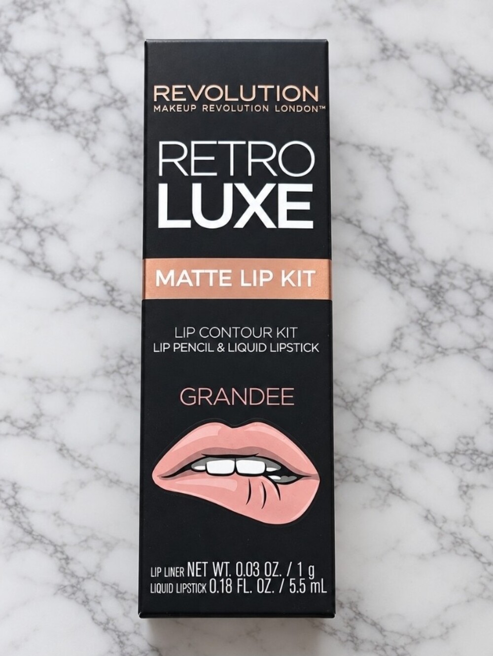 Revolution GRANDEE Retro Luxe Matte Lip Kit Lip Pencil & Liquid Lipstick Set NIB